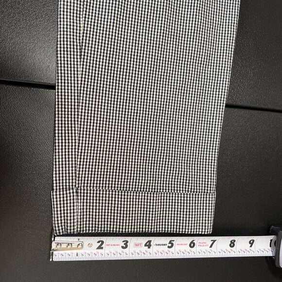 J Jill Premium BI Stretch Crop Pant 10 Black White Gingham Pull On Straight Cuff - Picture 11 of 11